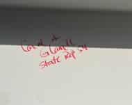 Michigan State Representative Carol Glanville's signature on a steel beam.