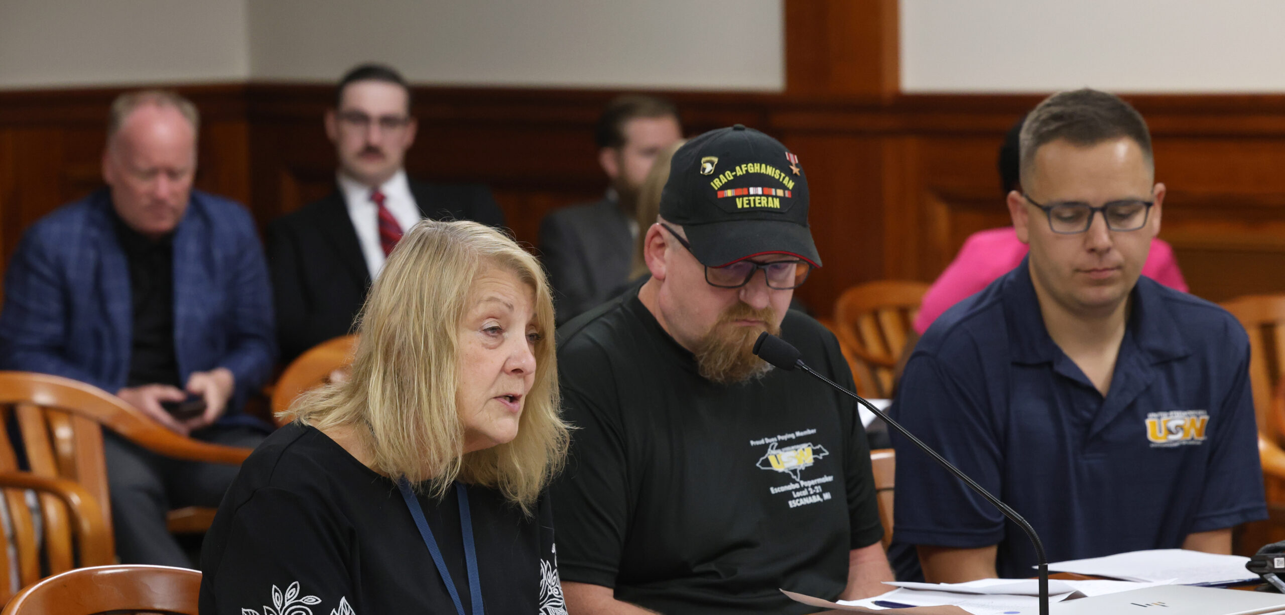 Michigan State Representative Denise Mentzer testifies in the House Labor Committee