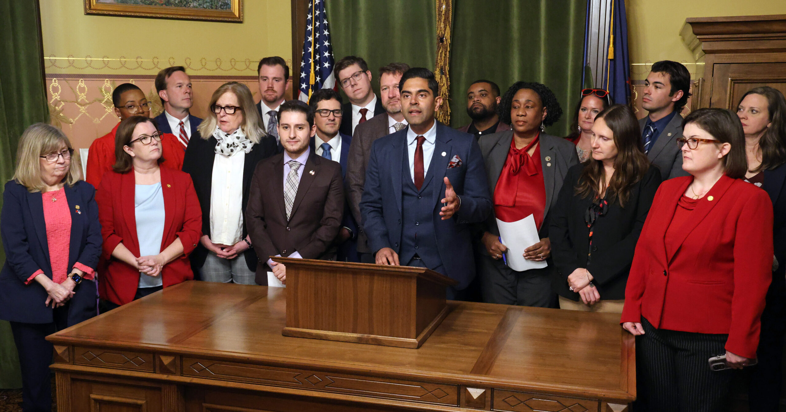 Michigan House Democrats hold a media availability.