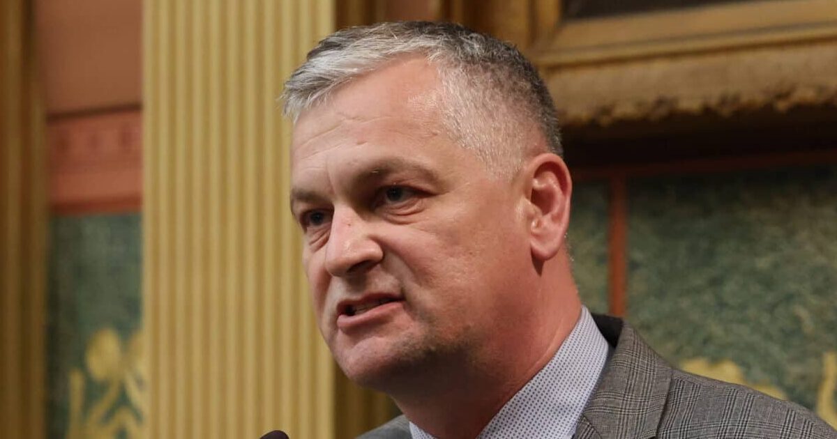 State Rep. Phil Skaggs (D-Grand Rapids) speaking on the House floor at the Capitol Building in Lansing.