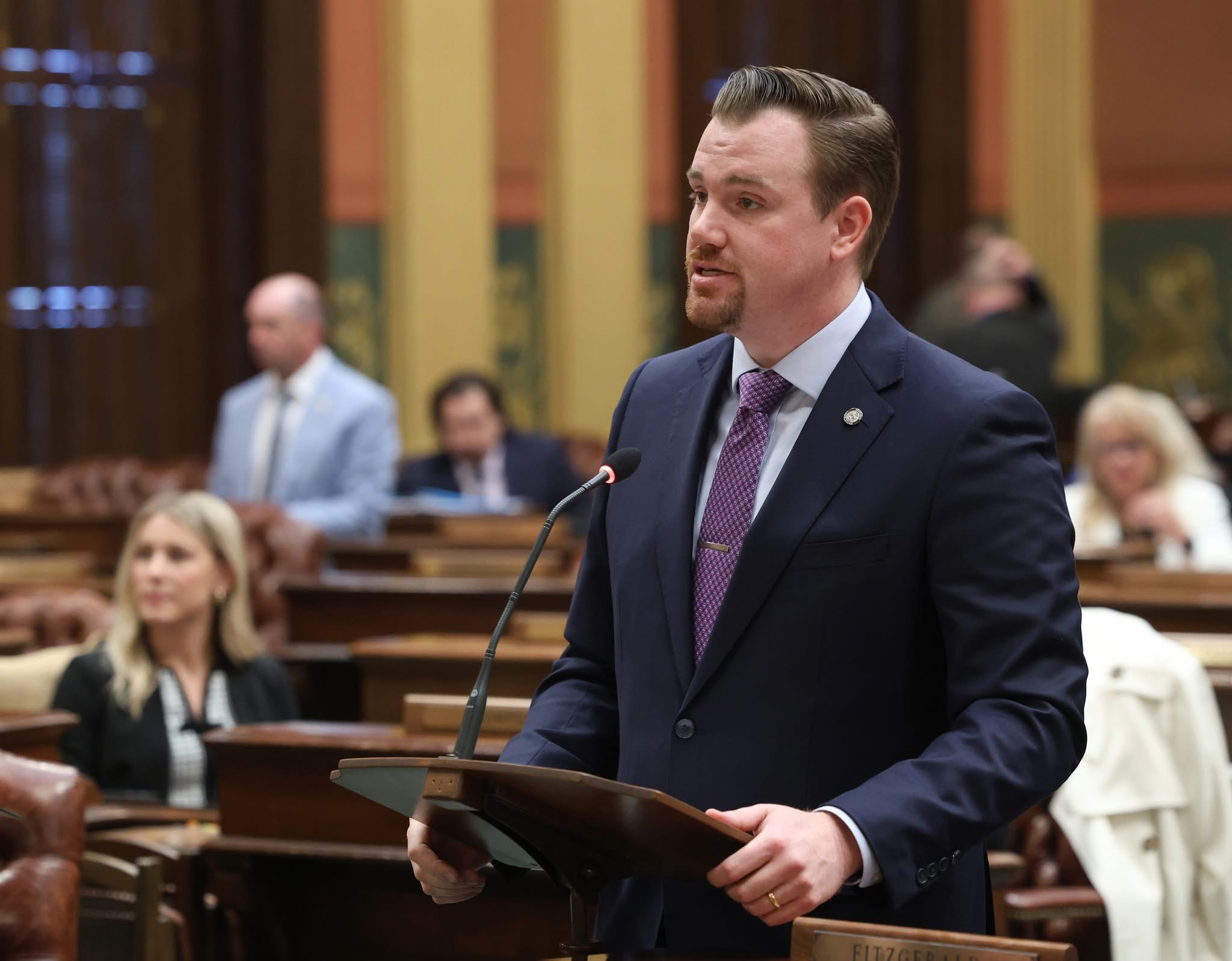 Michigan state Representative John Fitzgerald speaking on the House floor.