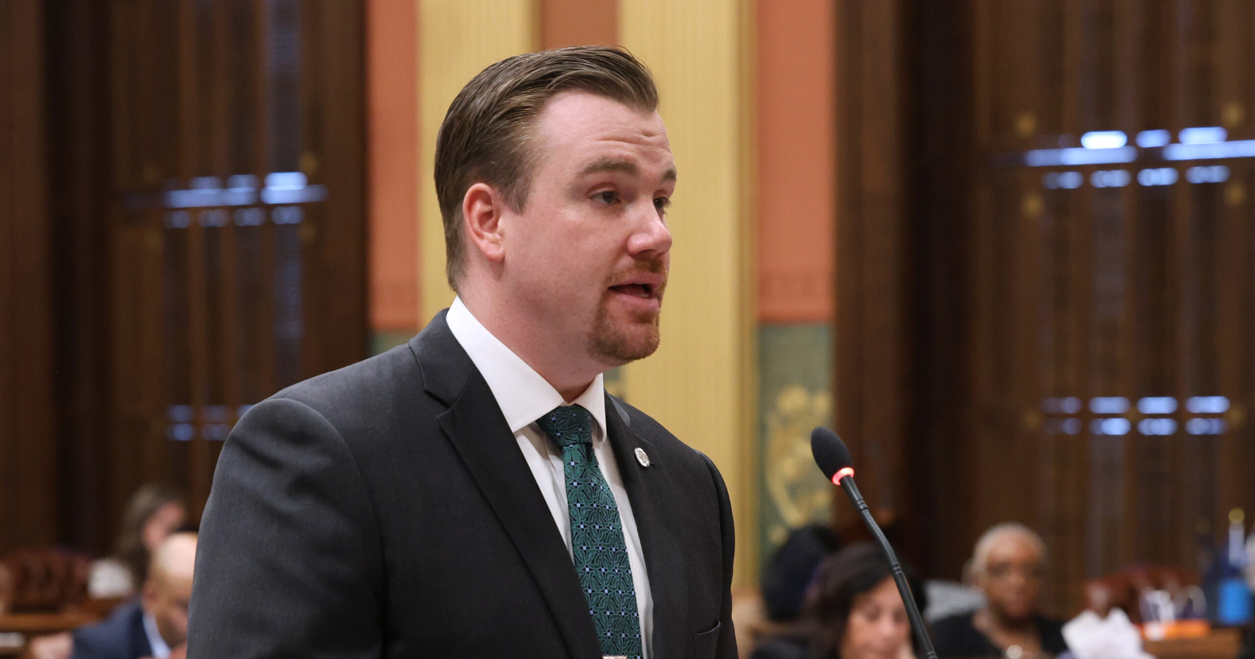 Michigan state Representative John Fitzgerald speaking on the House floor.
