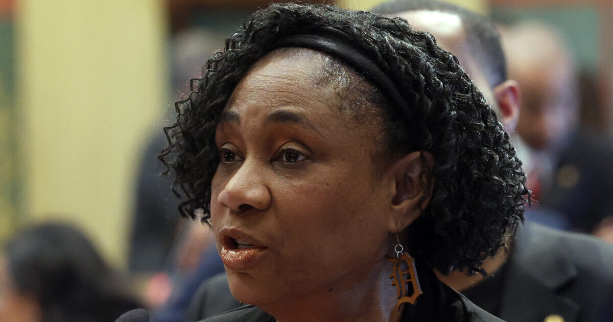 State Rep. Stephanie A. Young (D-Detroit) speaking on the House floor on Wednesday, May 7, 2025, at the Capitol building in Lansing.