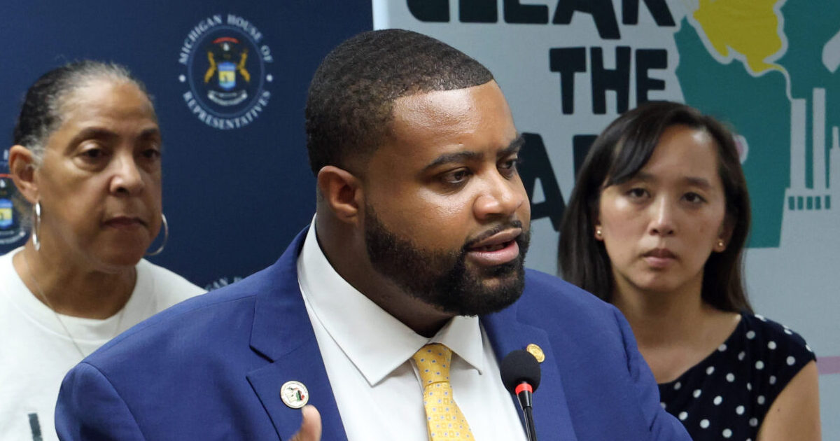 State Rep. Donavan McKinney speaking at the Clear the Air Press Conference.