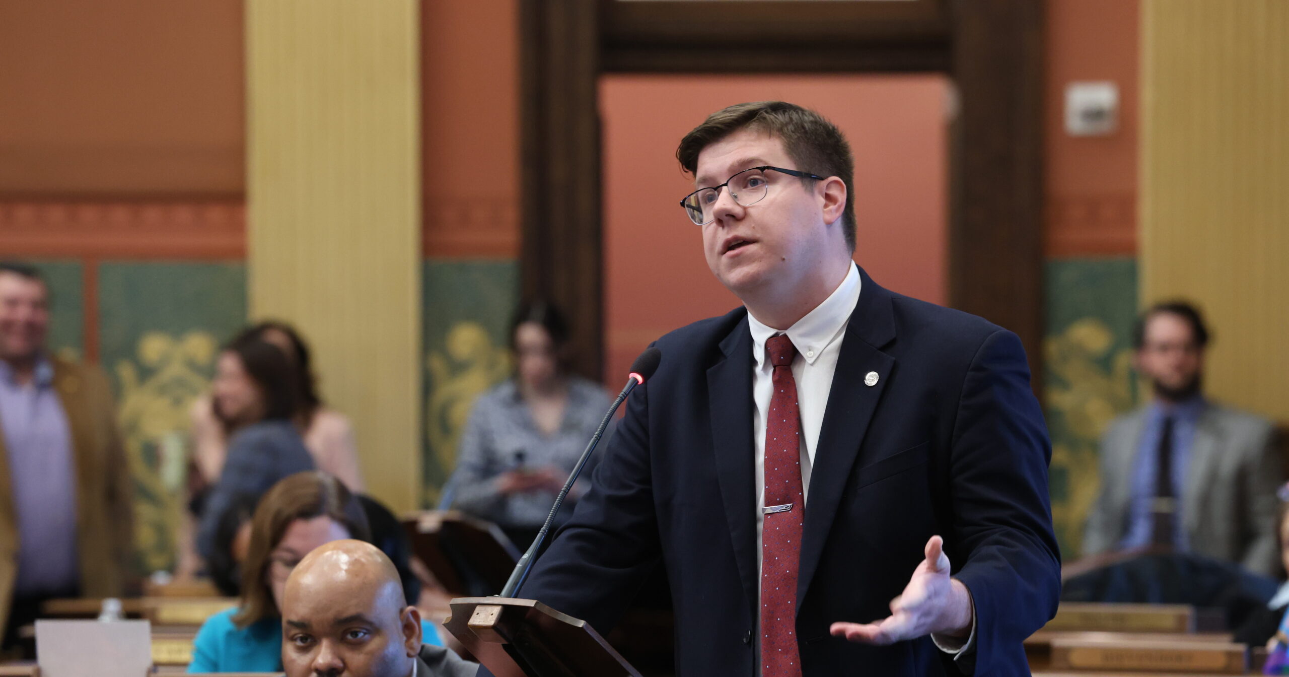 Michigan state Representative Stephen Wooden speaking on the House floor.