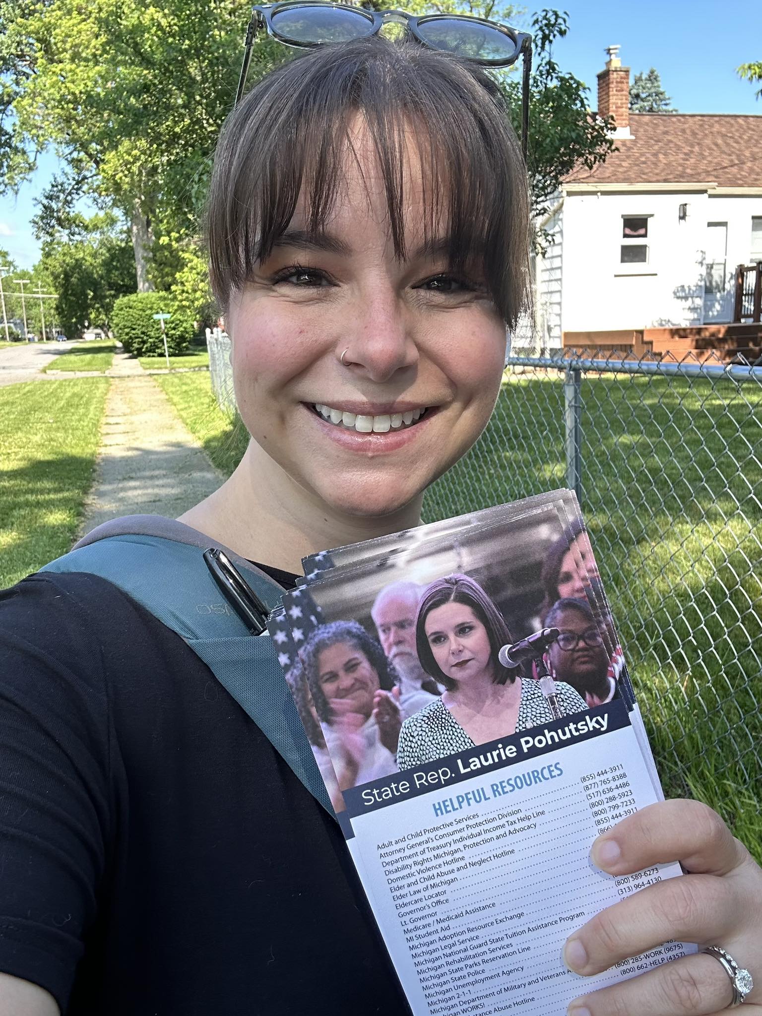 State Rep. Laurie Pohutsky going door-to-door in the district