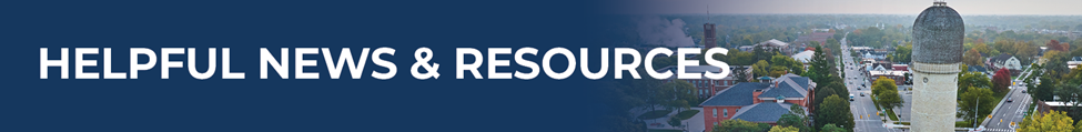 Banner that reads: Helpful News & Resources