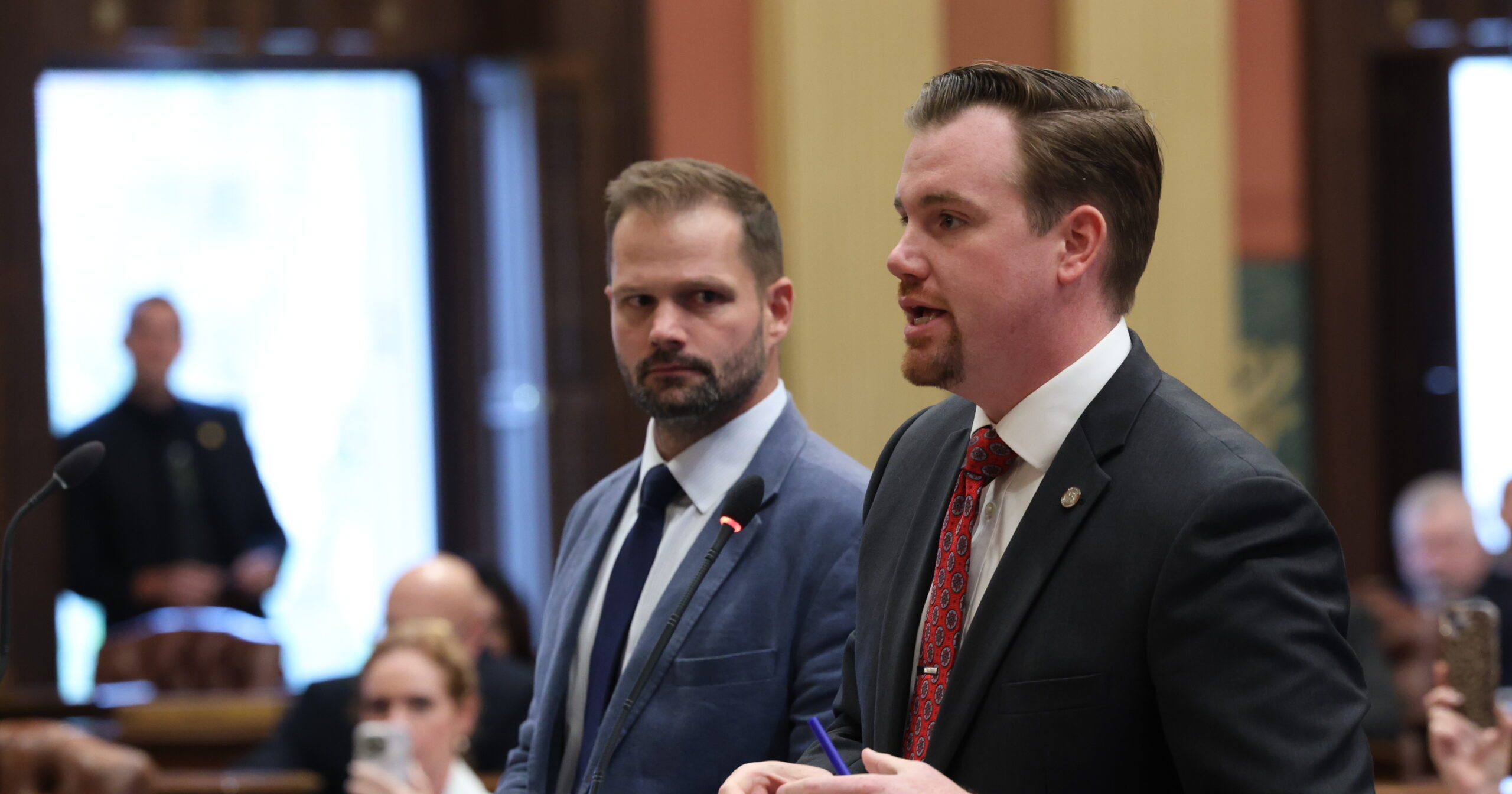 Michigan state Representative John Fitzgerald speaking on the House floor.
