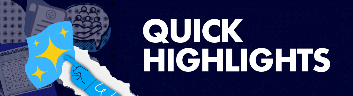 A graphic for the "quick highlights" section of the enewsletter.