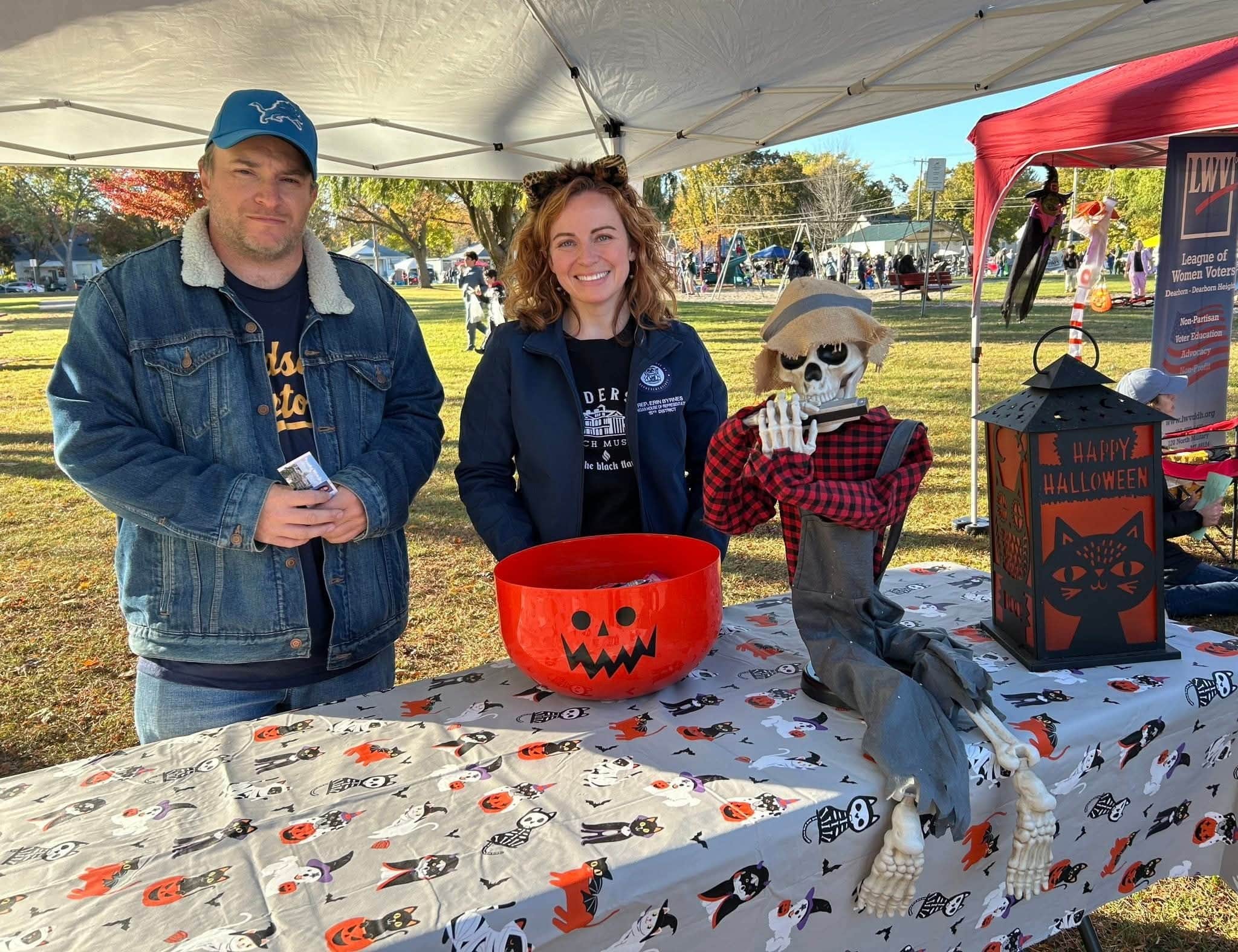 Oct. 26, 2025 – Offering treats at the annual Southwestern Outer Drive Neighborhood Association Track or Treat at Penn-Vassar Park in Dearborn.