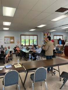State Rep. Martus Speaking with constituents at Mount Morris Coffee Hour, Oct. 6 