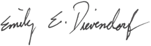 State Rep. Emily Dievendorf signature