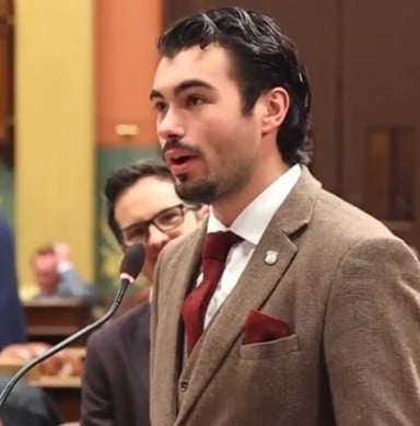 State Rep. Martus Introducing a resolution on the House Floor for Michigan Historical Music Week, Nov. 7 