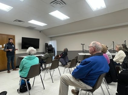 State Rep. Jasper Martus speaking with constituents at Flint Township Coffee Hour, Nov. 14
