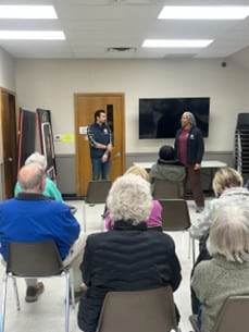 State Rep. Jasper Martus speaking with constituents at Flint Township Coffee Hour, Nov. 14