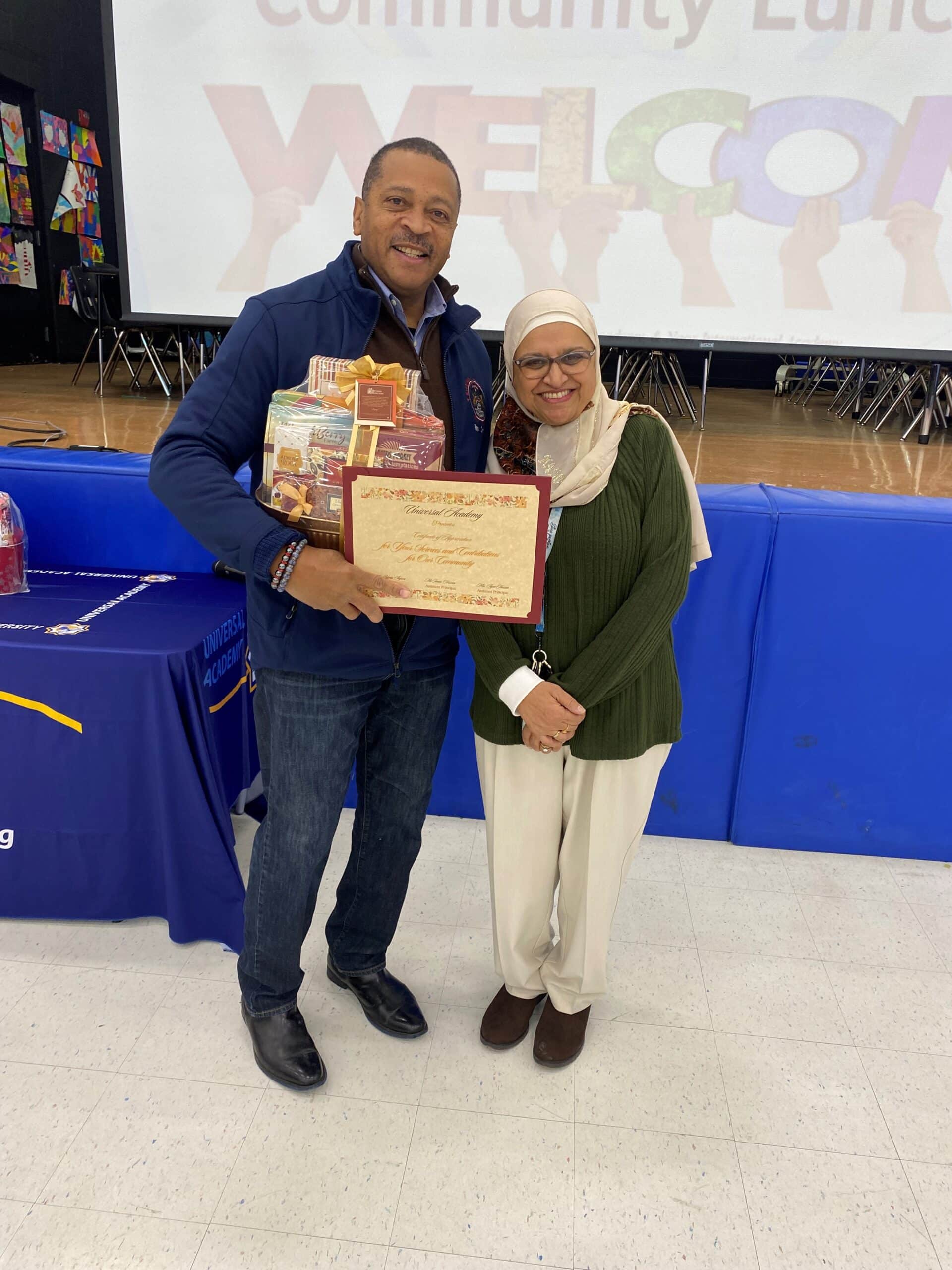State Rep. Tyrone Carter presents a thanksgiving tribute