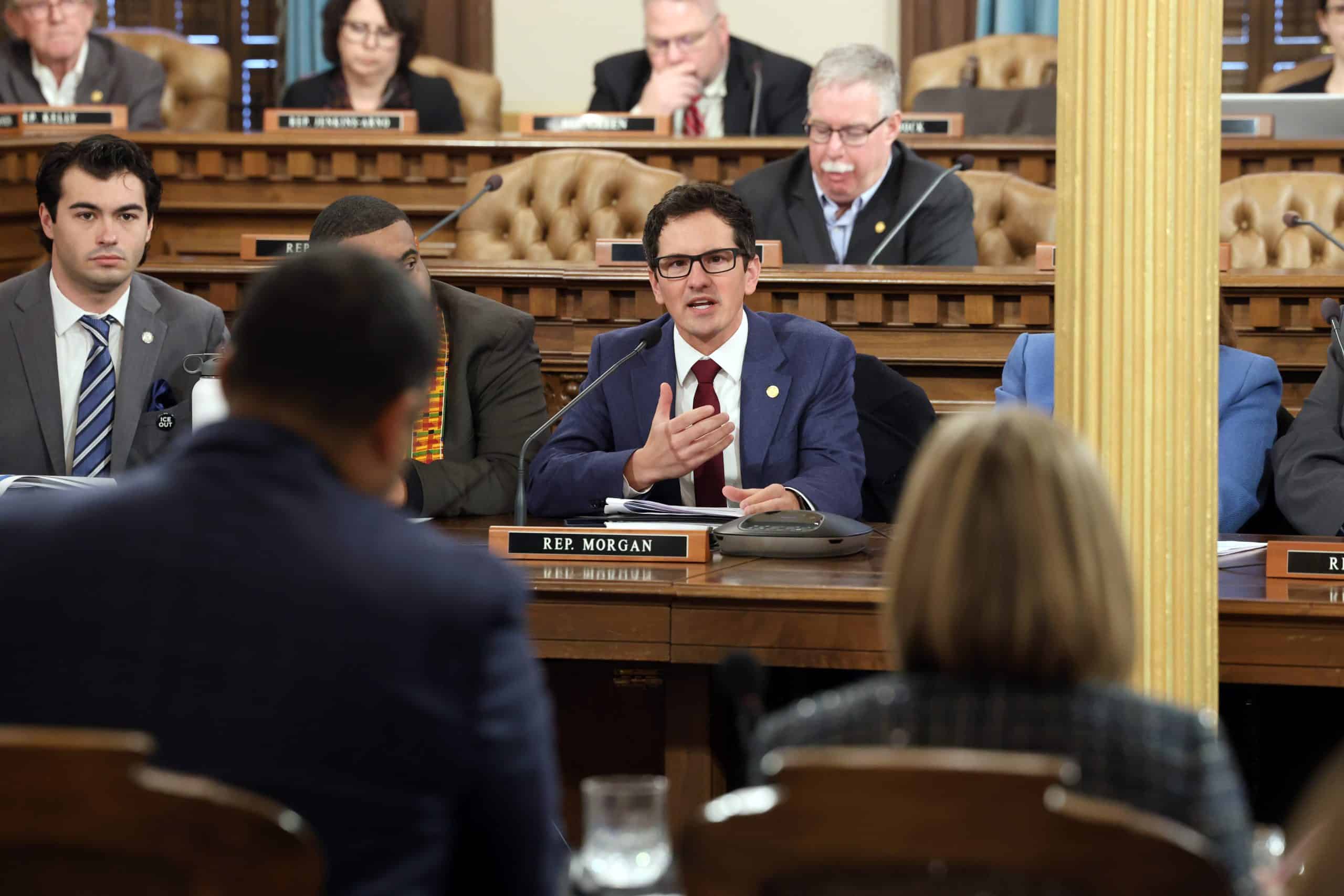 State Rep. Jason Morgan (D-Ann Arbor) attending the FY 26 Executive Recommendation on Wednesday, Feb. 11, 2026 at the Capitol Building in Lansing.