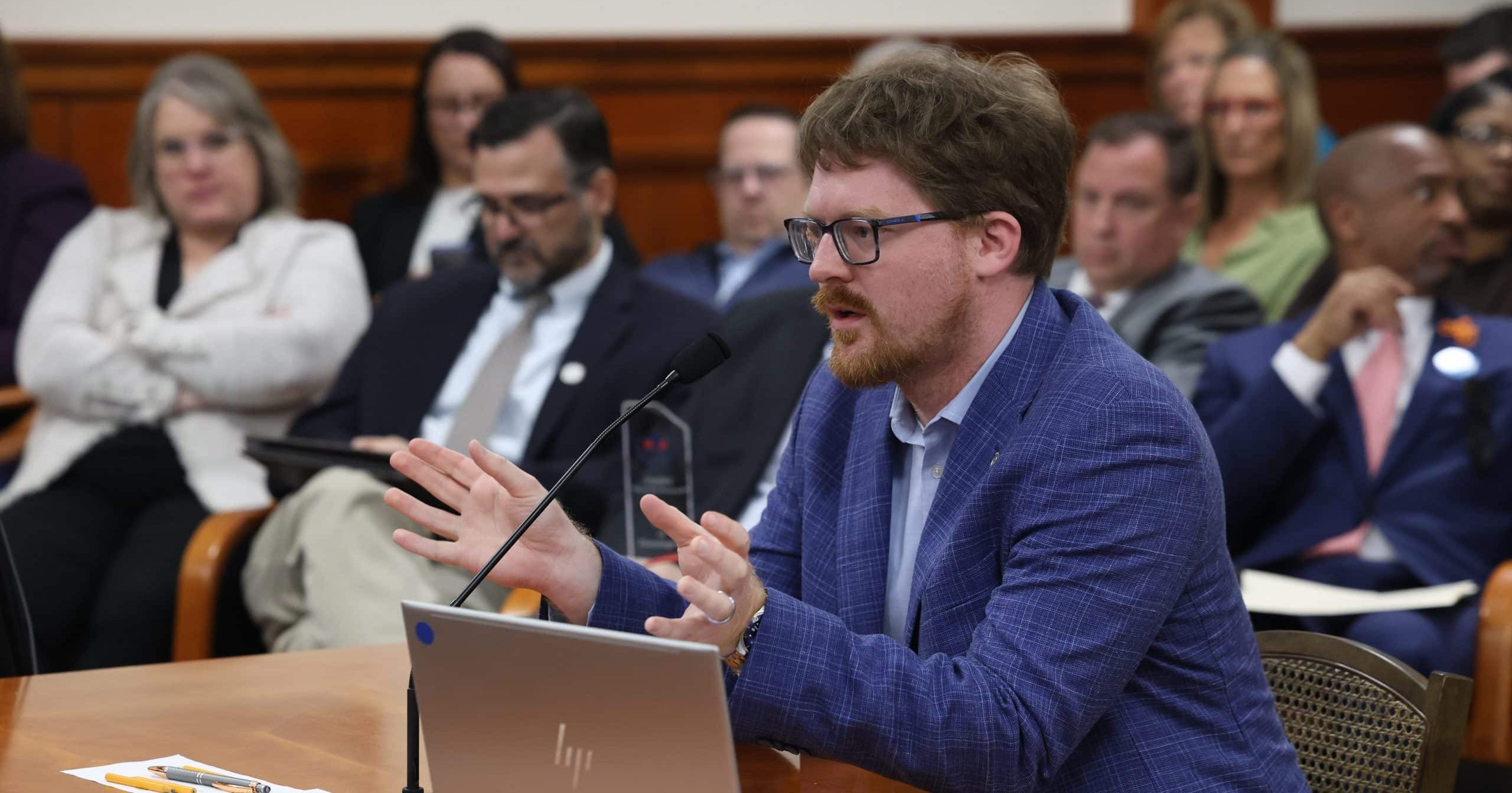 State Rep. Joey Andrews testifies in committee