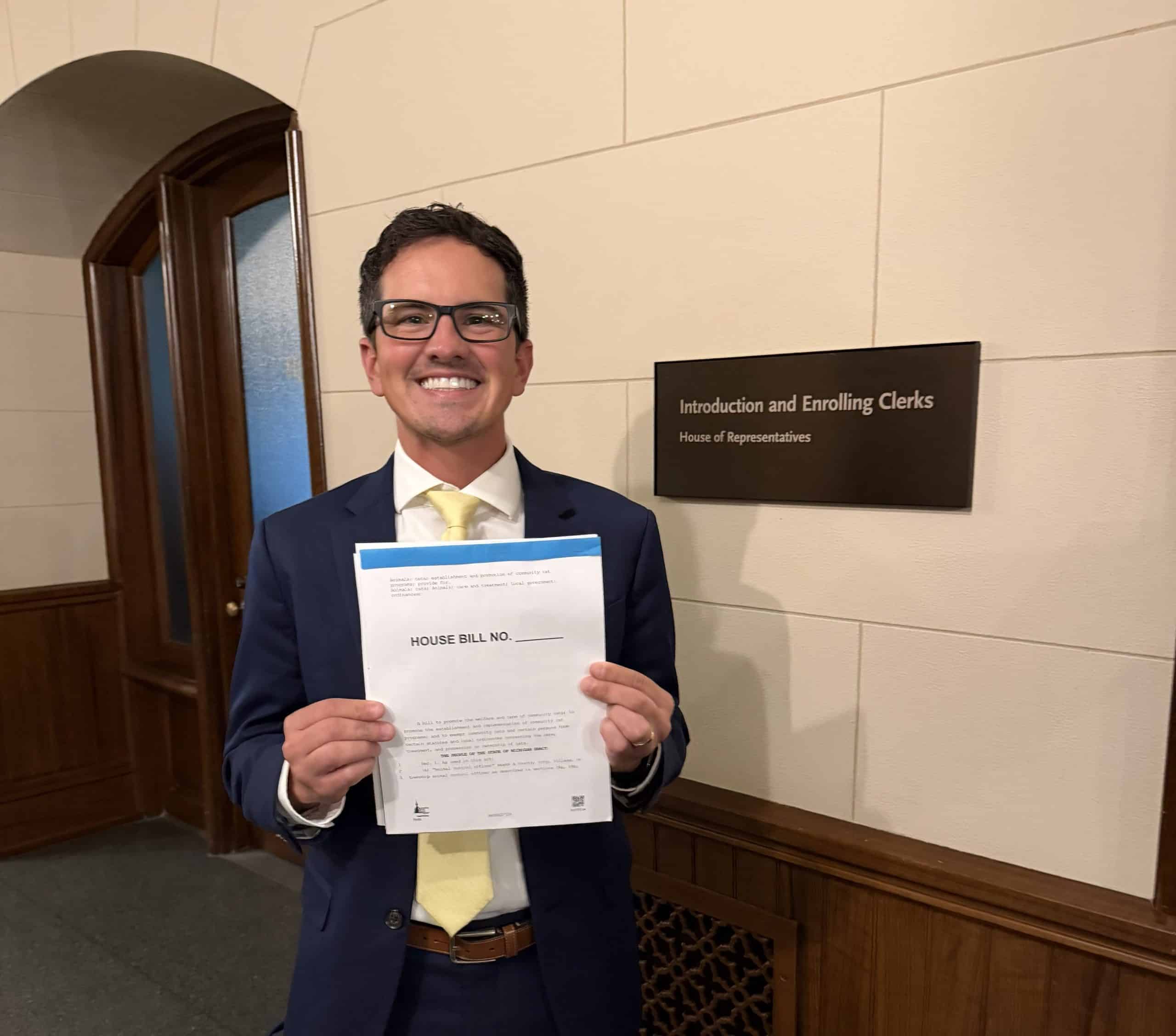 State Rep. Jason Morgan (D-Ann Arbor) enrolls House Bill 6317.