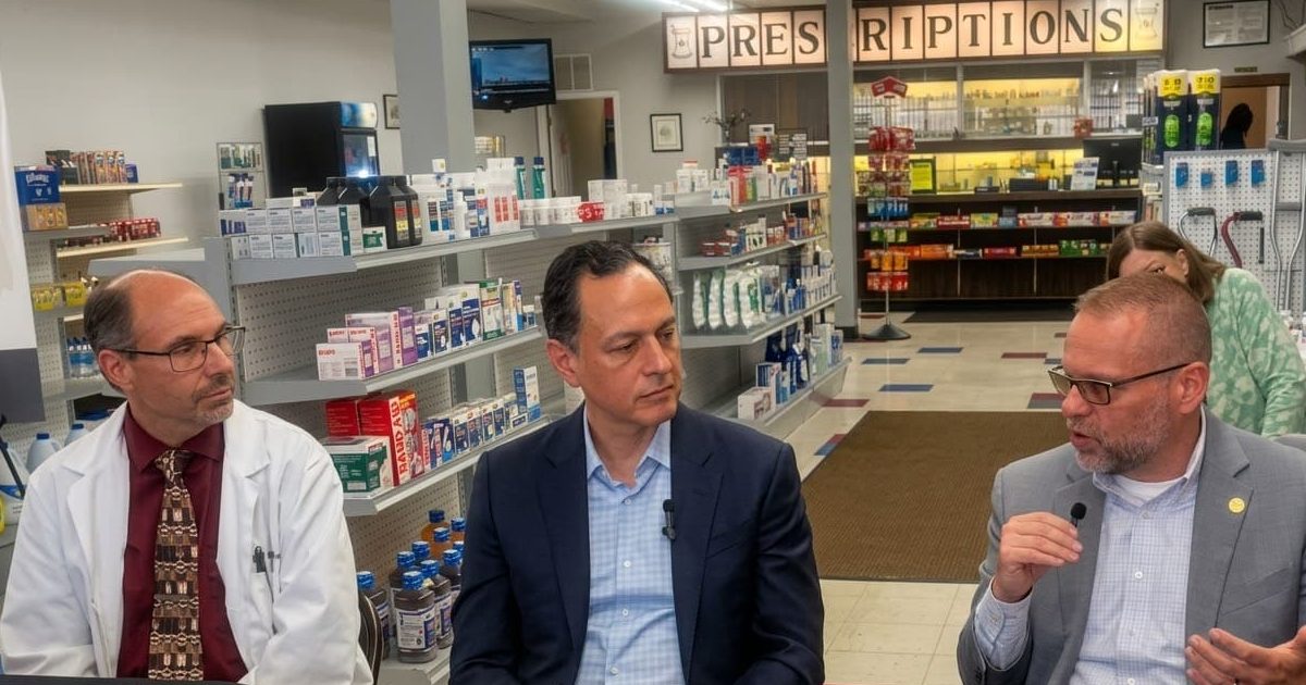State Rep. Mike McFall (D-Hazel Park) speaking at the Metro Detroit Independent Pharmacy Closure Crisis Roundtable in Hazel Park.